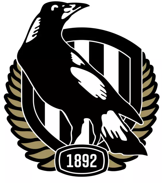 Sticker - AFL Collingwood Magpies (6 x 7 cm) X 2 Pieces