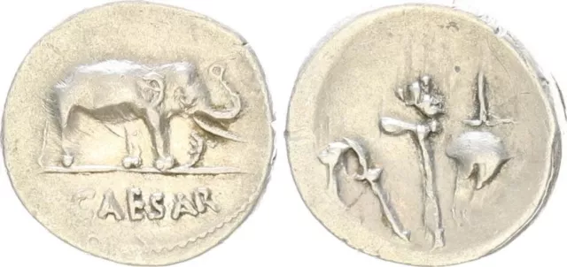 Antike / Republik/ Cäsar Denar 100-44 v.Chr. C. Julius Caesar, Elefant  91153