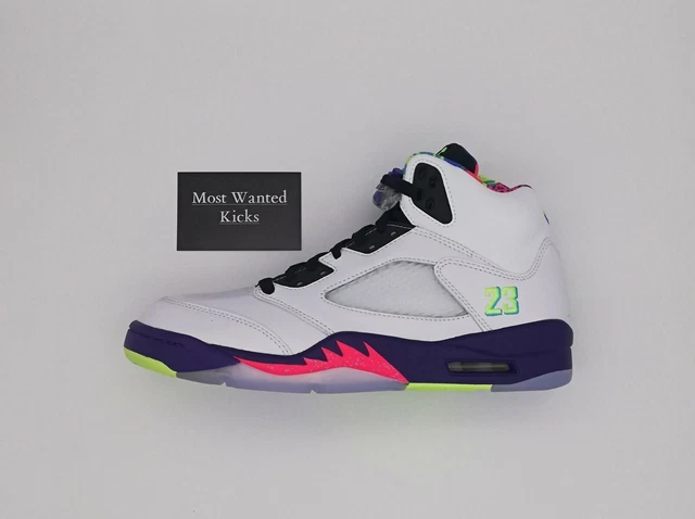 retro 5 ghost green court purple