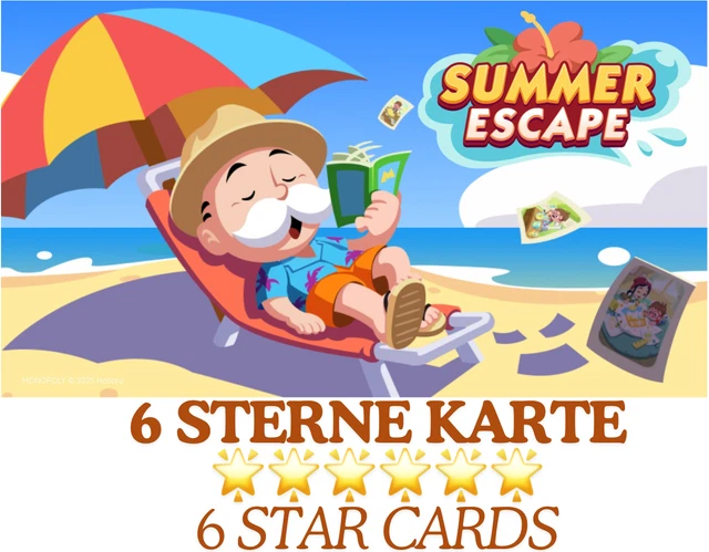 Monopoly Go: Album Summer Escape – Carte Da Gioco Digitali, 4 Stelle, Spedizione Veloce