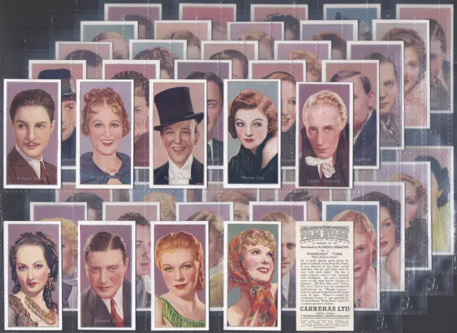 Carreras-Full Set- Film Stars 1936 (By Desmond 50 Cards) Excellent+++