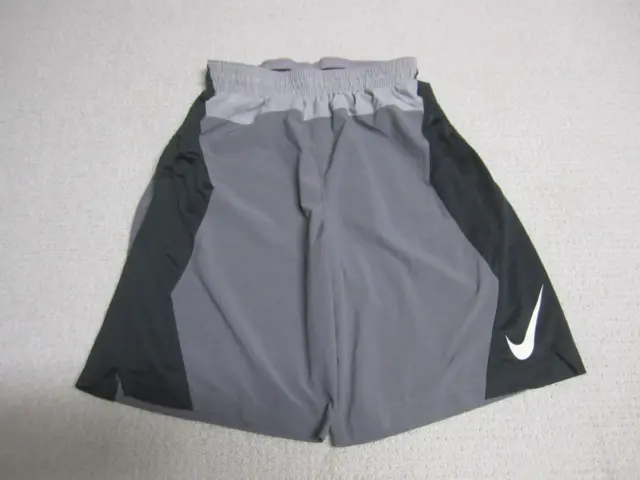 Nike Shorts Boys Medium Gray Black Youth Swoosh Logo Lightweight Activewear