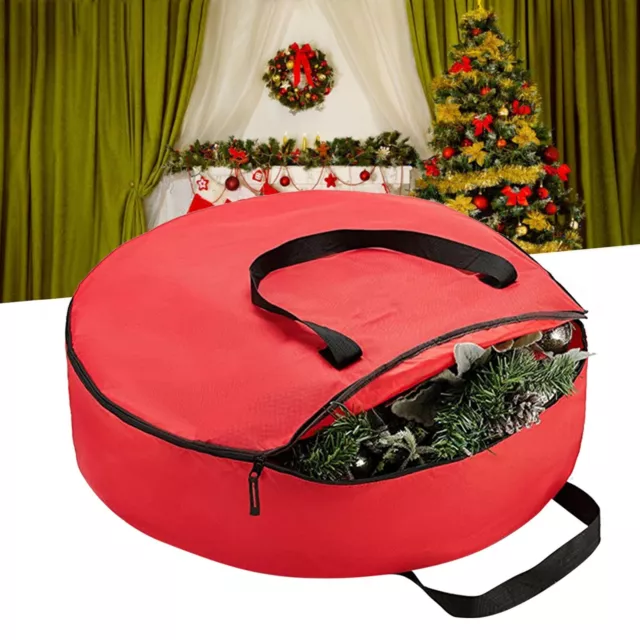 Christmas Wreath Storage Bag Hard Shell Duel Zipper and Handle Storage Container 3