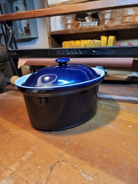 Blue Hall Covered Casserole Ceramic Oven Safe Dish Restaurant Vintage Blue Hall Covered Casserole Ceramic Oven Safe Dish Restaurant Vintage