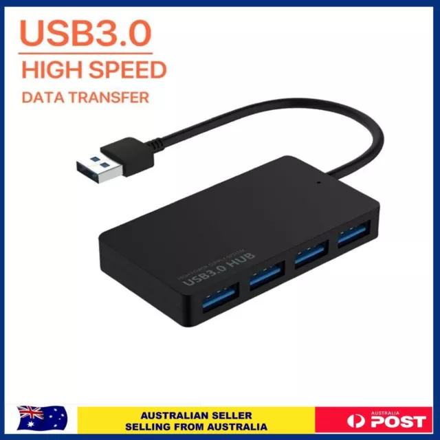 USB 3.0 Hub 4 Port High Speed Slim Compact Expansion Smart Splitter