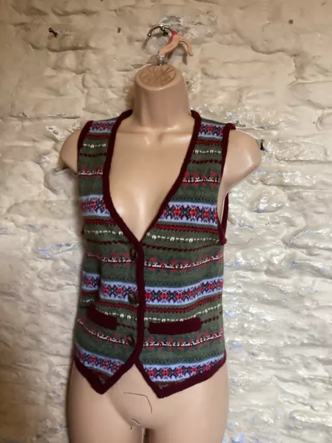 BNWT Cider Knitted Waistcoat cardigan size M Fit 10 12