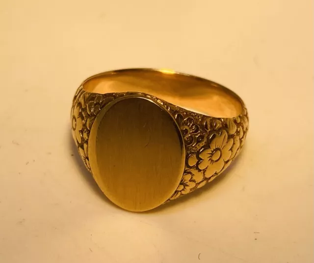 18k.Gold Massiv Herren Ring 750*Antike Jugendstil Rarität