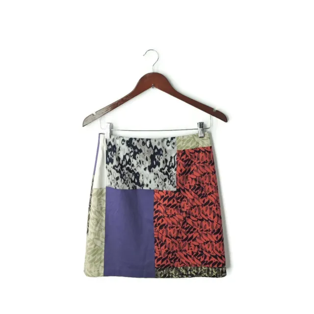 Elie Tahari size 2 XS pencil skirt multi color block abstract print cotton mini