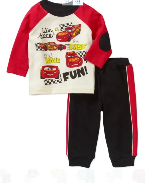 Disney Cars Baby Boy Long Sleeve T-Shirt Pant 2pc Outfit Rust-eze NIP NB 3 6 9