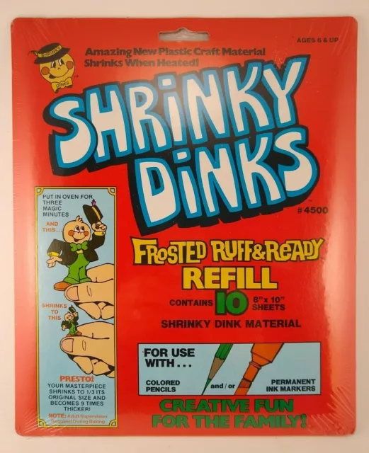 Shrinky Dinks Sealed New #4500 Frosted Ruff & Ready Refill 10 Sheets Vintage1975