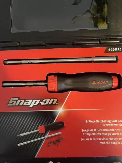 Snap On Ratchet Screwdriver SGDMRC103A 8pc Set Red Black Brand New