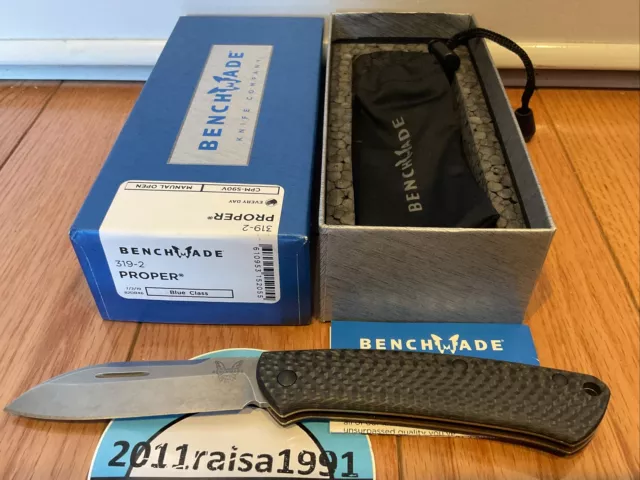 Benchmade 319-2 Proper Slip-Joint S90V Carbon Fiber Discontinued Folding Knife