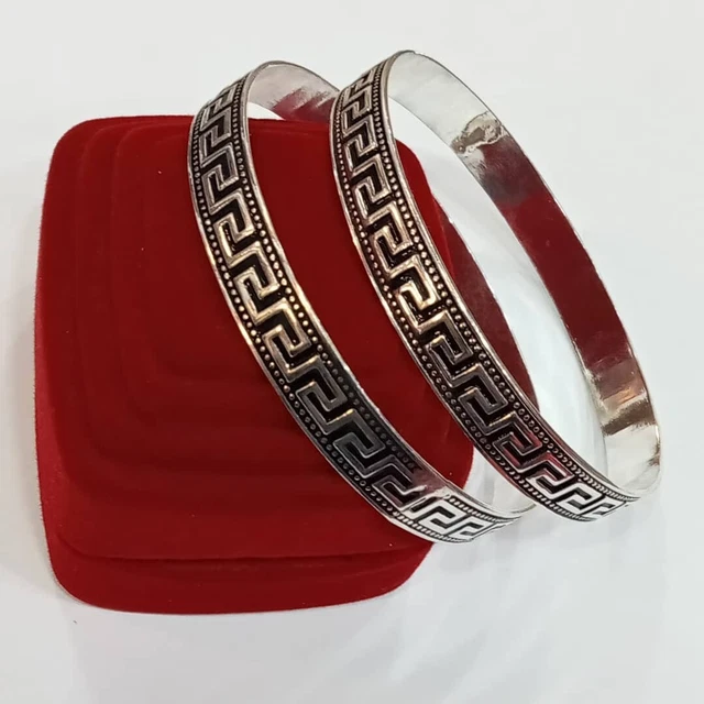 Joli Bracelet Jonc Ancien En Argent Sterling, Métal Argenté, Style Vintage, Bijou Femme