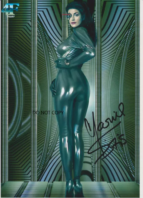 MARINA SIRTIS "Star Trek " Borg queen , A4 autograph signed photo