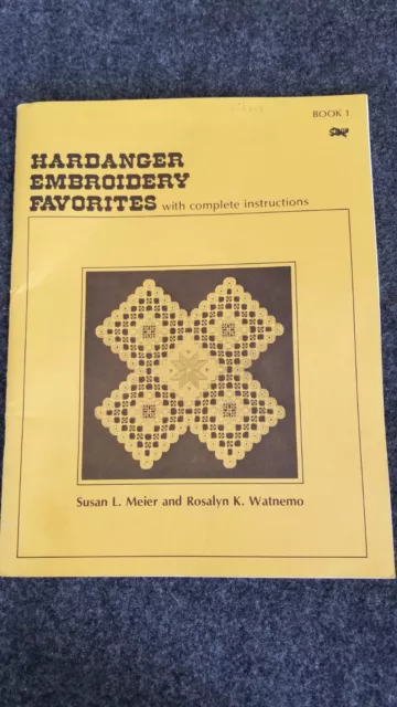 HARDANGER EMBROIDERY FAVORITES Complete Instructions Craft Book 1 1977 Vintage