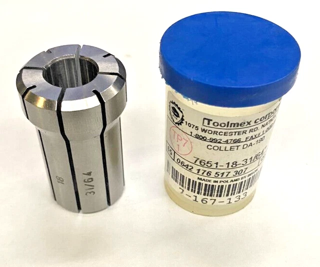 New Toolmex DA 180 31/64" (.480") Double Angle Collet 7-167-133