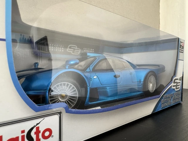Maisto 1/18 Mercedes CLK GTR - Version Street Jaune (modèle Neuf En Boîte)