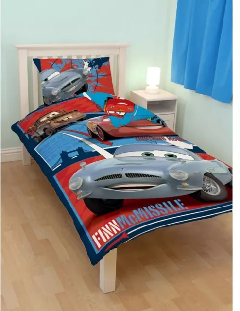 Disney Pixar Cars 2 Wende-Bettwäsche 135x200 McMissile McQueen Spionage NEU OVP