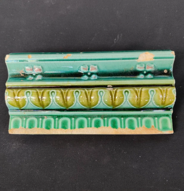 1940s Vintage 6 x 6 Architecture Furniture Tile Majolica Art Nouveau England 2
