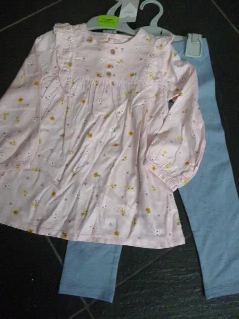 M&S  Girls  Smock Top and Legging Set.Age 2-3 Years. BNWT - MARKS AND SPENCER