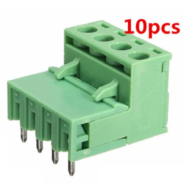 10 x 2EDG 4-Pin 5.08mm Pitch Plug-in Screw Terminal Block Connector Right Angle