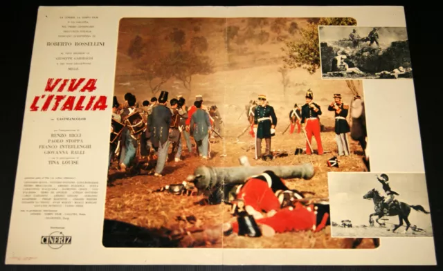 fotobusta film VIVA L'ITALIA Roberto Rossellini Risorgimento 1961
