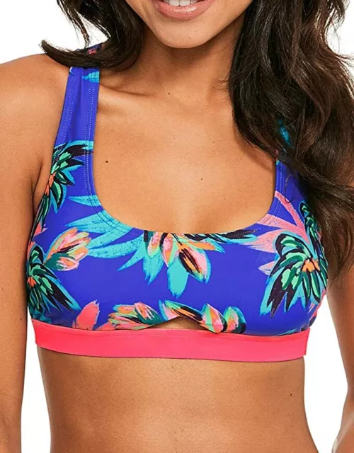 SIZE 8 Figleaves Fiji Soft Crop Top Purple Palm 187453 RRP 25 8.49 PicClick UK