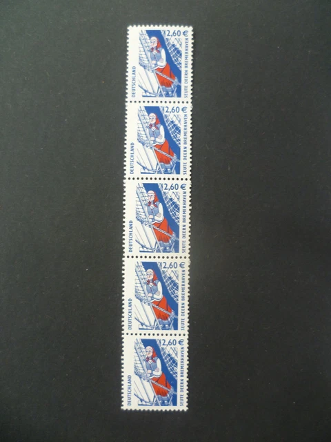 Bund Rollenmarken, SWK MiNr.  2322 ** postfrisch MNH, 5er-Streifen mit Nummer