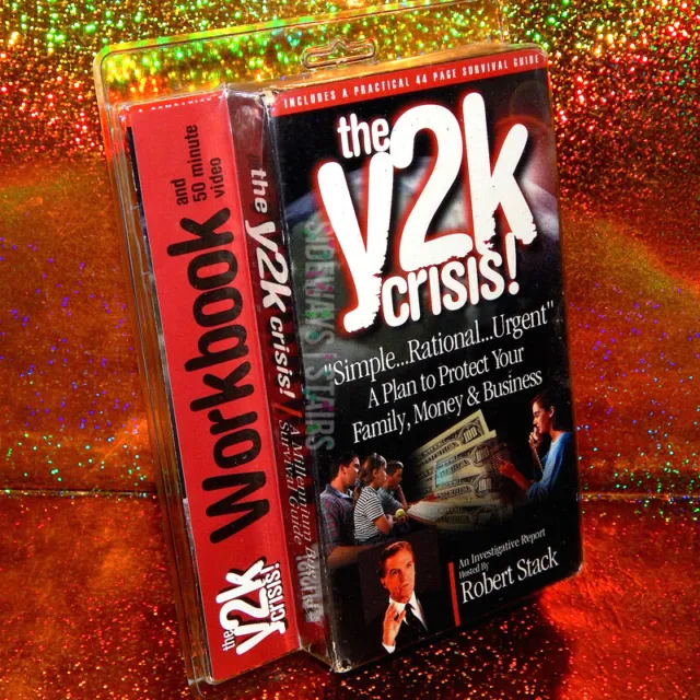 THE Y2K CRISIS! VHS VIDEO & WORKBOOK survival guide Robert Stack sealed vtg RARE