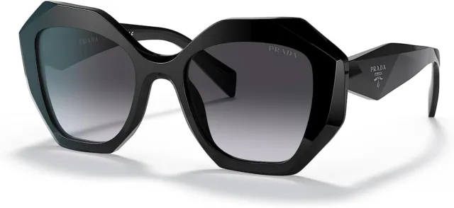 Prada PR 16WS 1AB5D1 Black Plastic Geometric Sunglasses Grey Gradient Lens