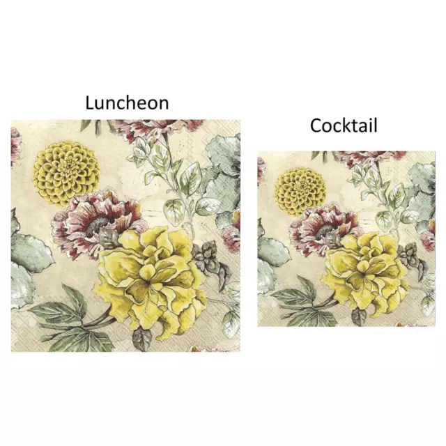 Paper Napkins Lunch Party Serviettes Flower Pattern Decorative Tableware 3-Ply