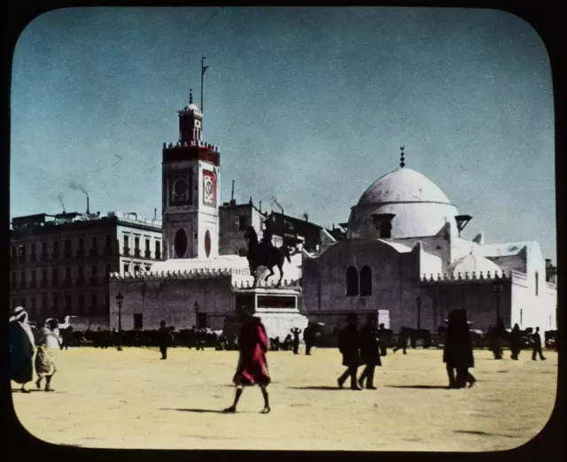 ANTIQUE Magic Lantern Slide PALACE DU GOUVERNEMENT ALGIERS C1890 PHOTO ALGERIA