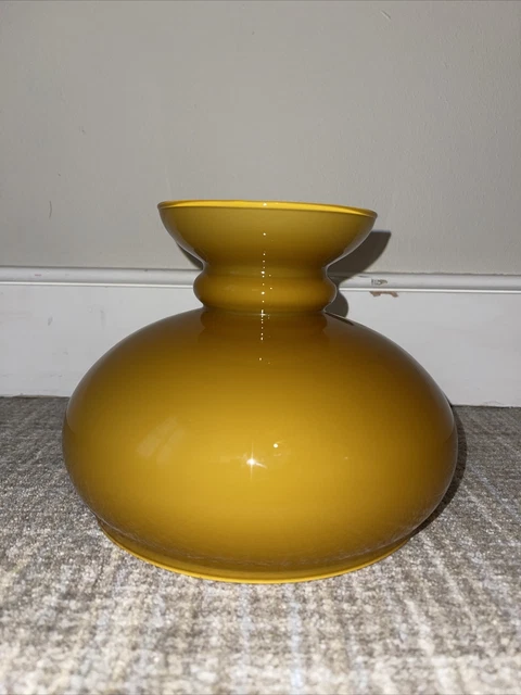 Amber 6 3/4" Tam-O-Shanter Cased Glass Student Rayo Aladdin Oil Kero Lamp Shade