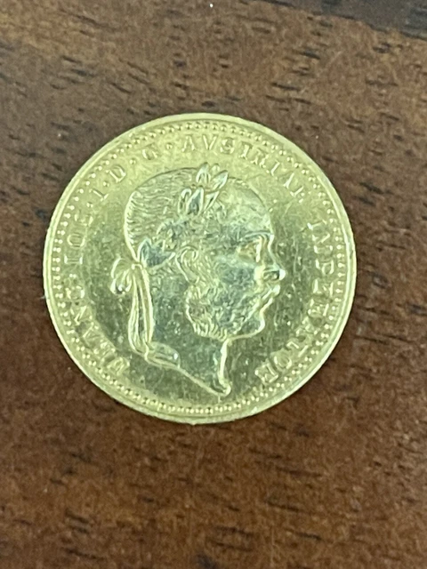 1915 Austria Gold Coin Franc ios idg Avstriae Imperator 3.5g 22K - Not Scrap