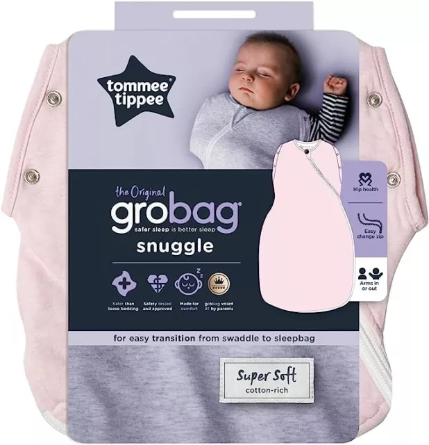 Saco de dormir bebé tommee tippee, The Original Grobag Snuggle, 0-4m rosa 40103901