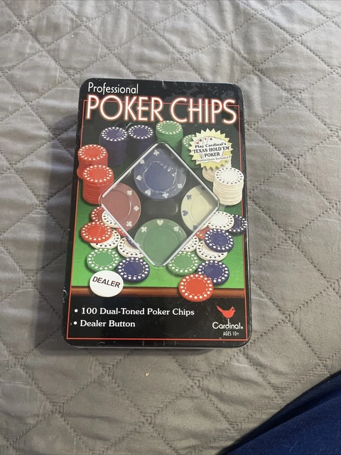 New Poker Chips Cardinal Professional  Set 100 Pieces w. Dealer Chip