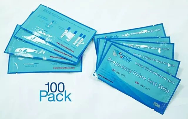 ClinicalGuard Pack of 100 Individually Sealed Early Pregnancy Test Strips