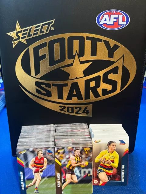 2024 Afl Select Footy Stars Complete Base Set Includes Vinyl Album - 234 Cards