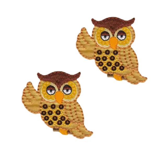 Shimmering Owl with Sequins (2-Pack) Iron on Patch