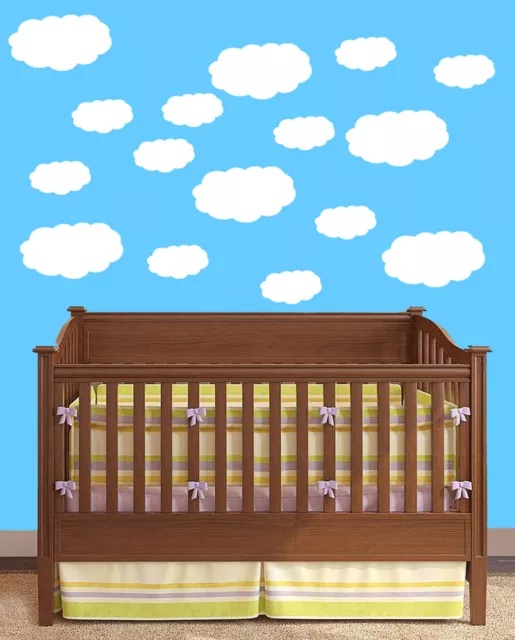 cloud wall art sticker decal for babies nursery, girls / boys bedroom vinyl kids