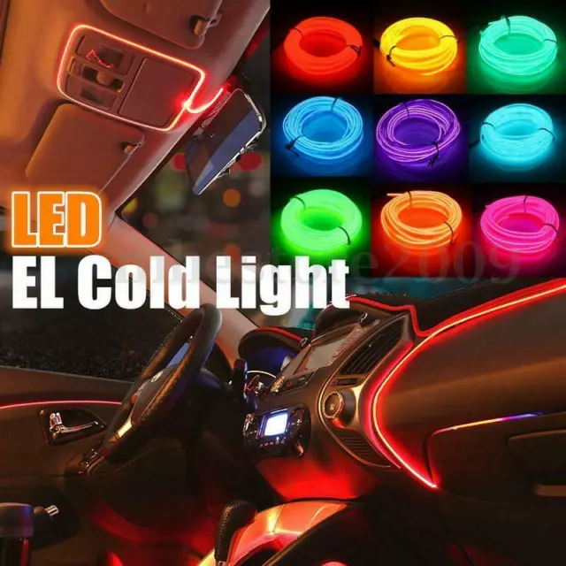 EL Wire Neon Lights LED Lamp Flexible Rope Tube LED Strip Party Car Decor 3/12v