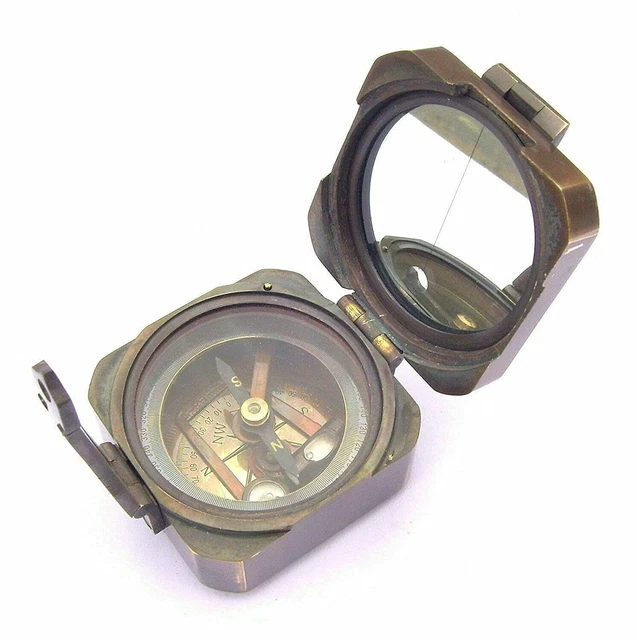 Antique Compass Vintage Compass Solid Brass Kelvin & Hughes 1917 Brunton Compass