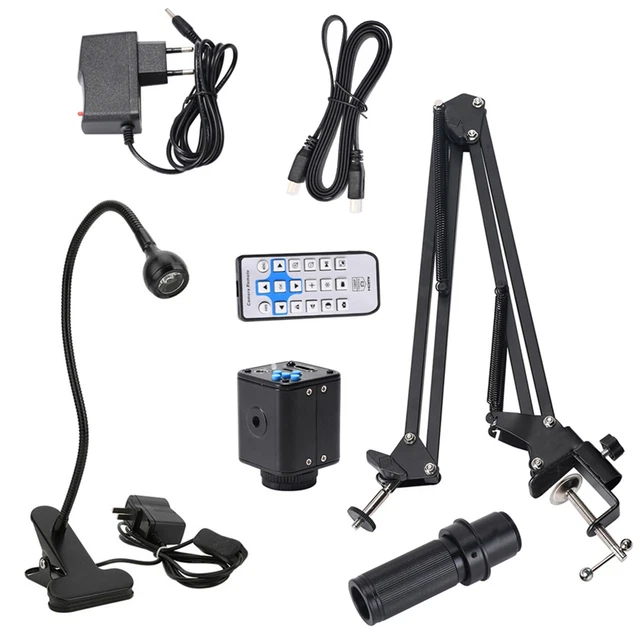 Camera Video Microscope 1/2.9inch 1080P 1X-130X 24MP Metal Accessories