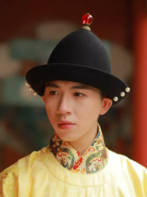 Chinese Ancient Hanfu Hat for Men Emperor Straight-Brimmed Hat Headdress Male