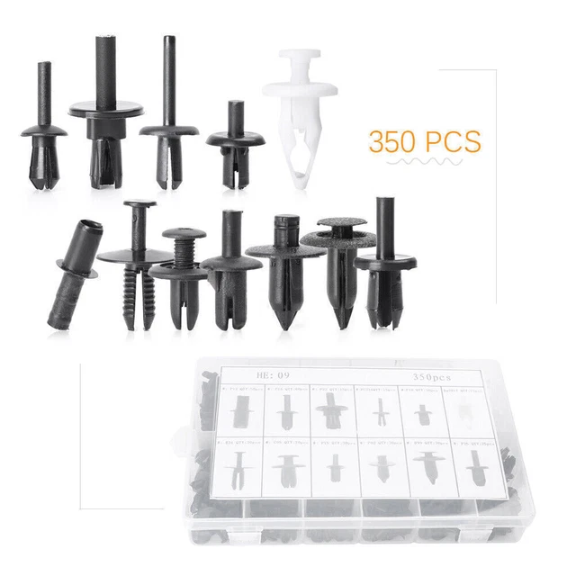 350x 12 taglie perno a spinta camion rivetto pannello clip corpo assortimento interno
