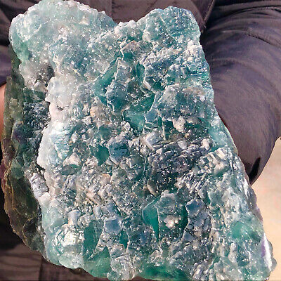 4.33LB  Natural Green cubic Fluorite Crystal Cluster mineral sample healing