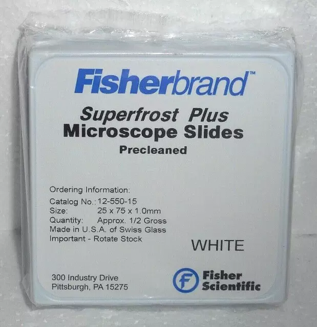 FisherBrand 12-550-15 Precleaned Superfrost Plus Microscope Slides 1 mm 144 New