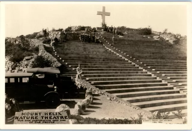 1920s Vintage RPPC Postcard Mount Helix Nature Theatre San Diego California