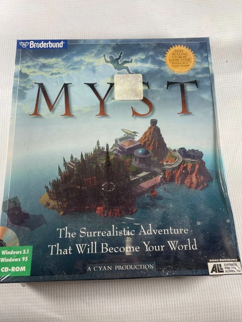 Vintage Myst CD-Rom PC Game New Sealed Windows 3.1 Windows 95 Big Box