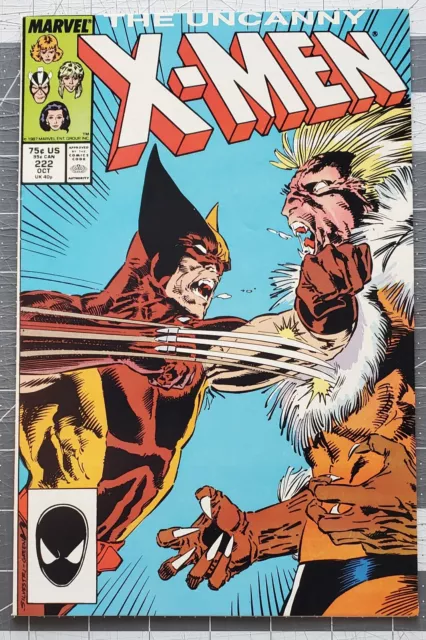 Uncanny X-Men #222 (Marvel, 1987) Wolverine vs Sabretooth & the Marauders VF/NM